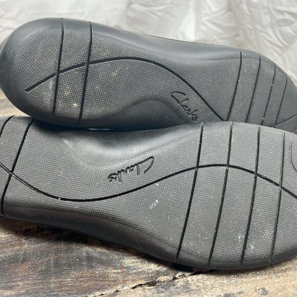 Clarks Collection Womens Leather Slip on Loafers Bayou Black Leopard Size 11W - Picture 2 of 8